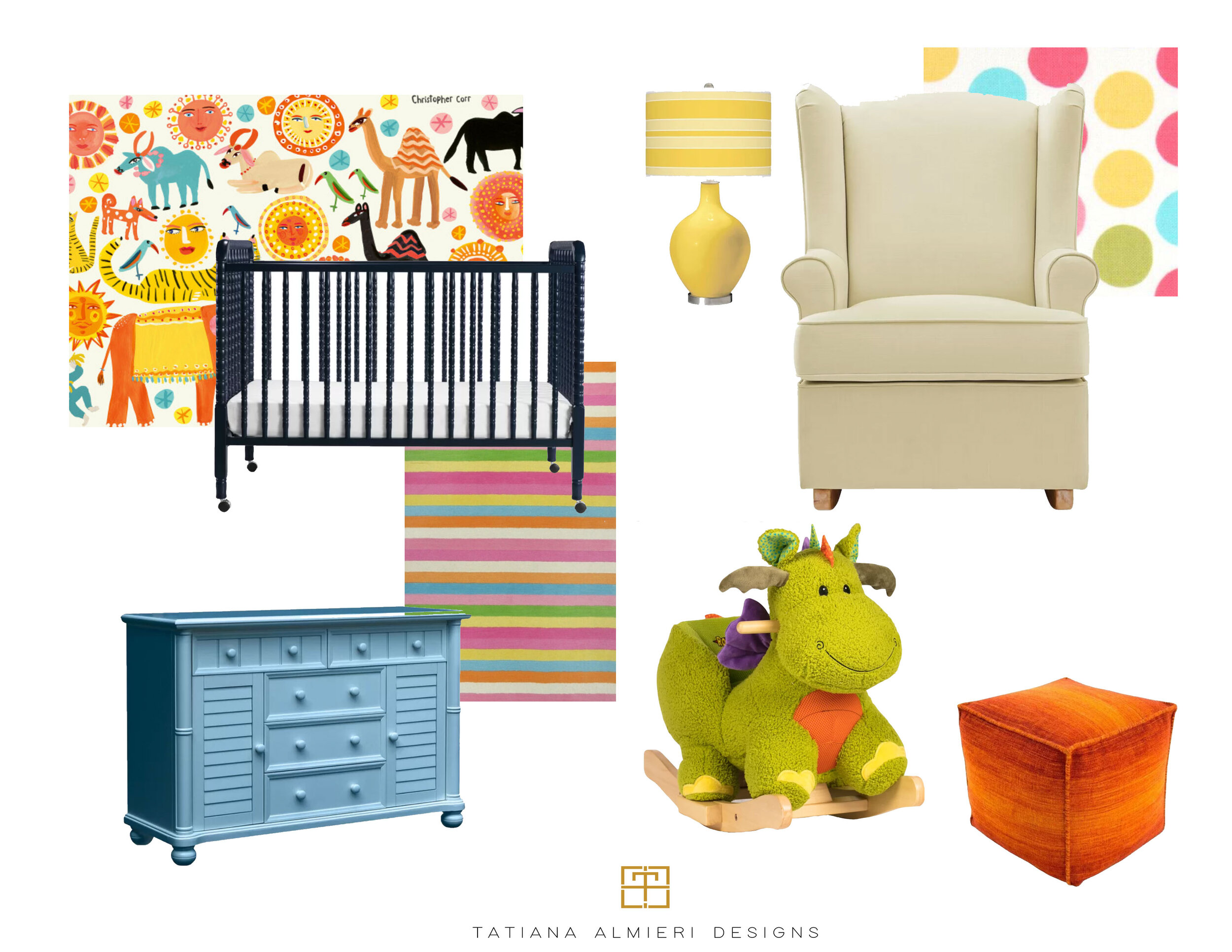 Traditional blue bedroom mood board